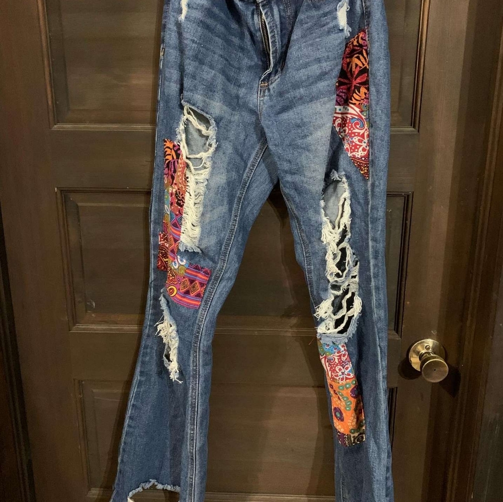 Ripped Patchwork Jeans